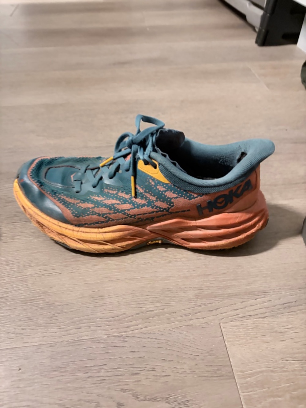 Hoka One One Teal and Orange Women's Running Shoes - Picture 5 of 9